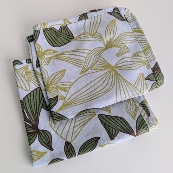 IKEA Other - Vintage IKEA Karlstad Seat Back Cushion Covers Set of 2 Leaf Blue Green 22x18"